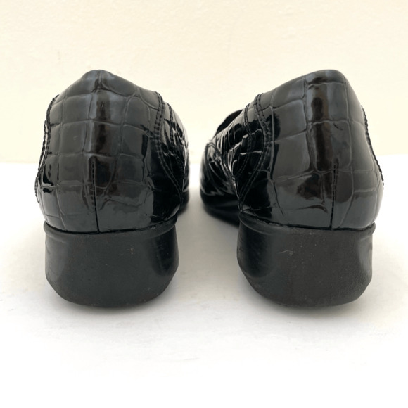 Clarks Gael Angora Black Croc Patent Leather Loafers Women’s 7.5 - Picture 6 of 10